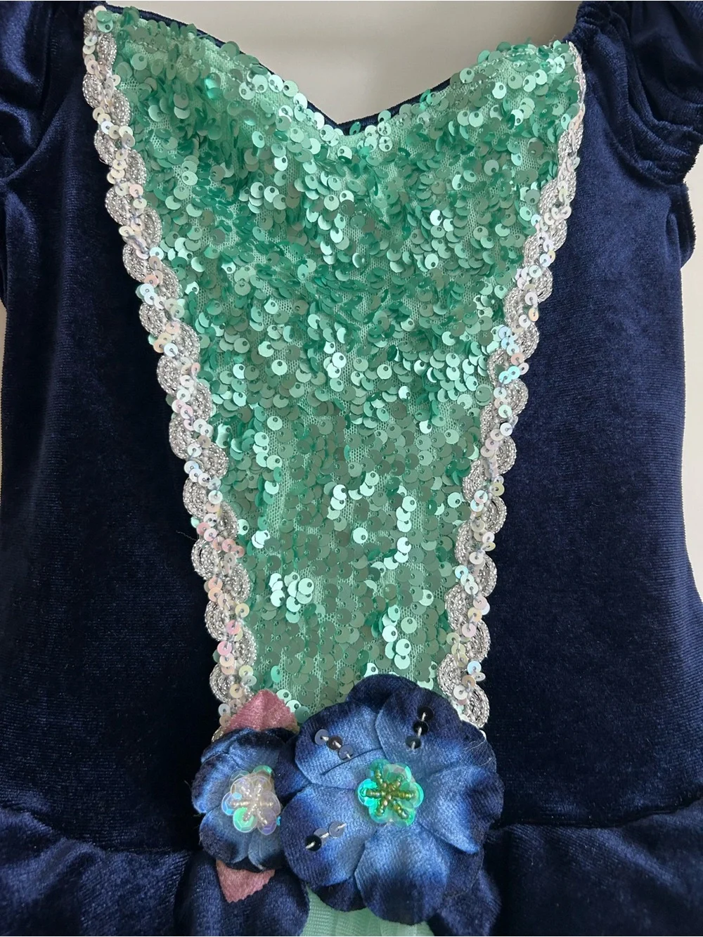 Revolution Navy and Mint Sequin Tulle Girls Dance Costume Dress - MC